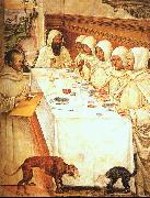 Giovanni Sodoma St.Benedict his Monks Eating in the Refectory oil painting artist